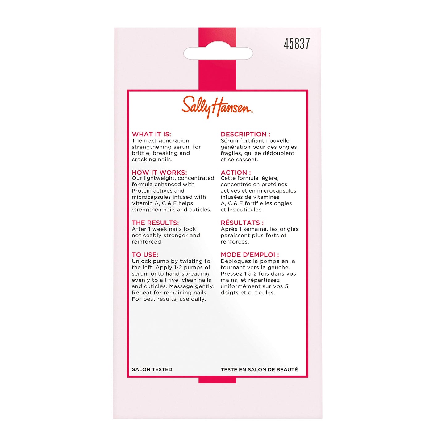 Sally Hansen Nail Treatment Hard As Nails® Vitamin Strength Serum™ | Moisturizing Nail Strengthener | Enriched with Vitamins A, C & E | Nourishes