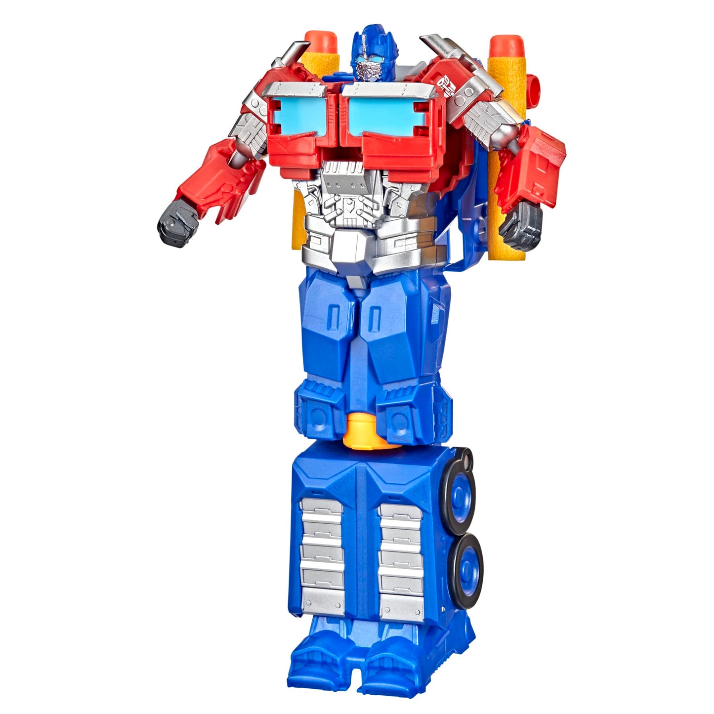 Transformers Toys Rise of The Beasts Movie 2-in-1 Optimus Prime Blaster Powered by Nerf for Ages 6 and Up, 7-inch