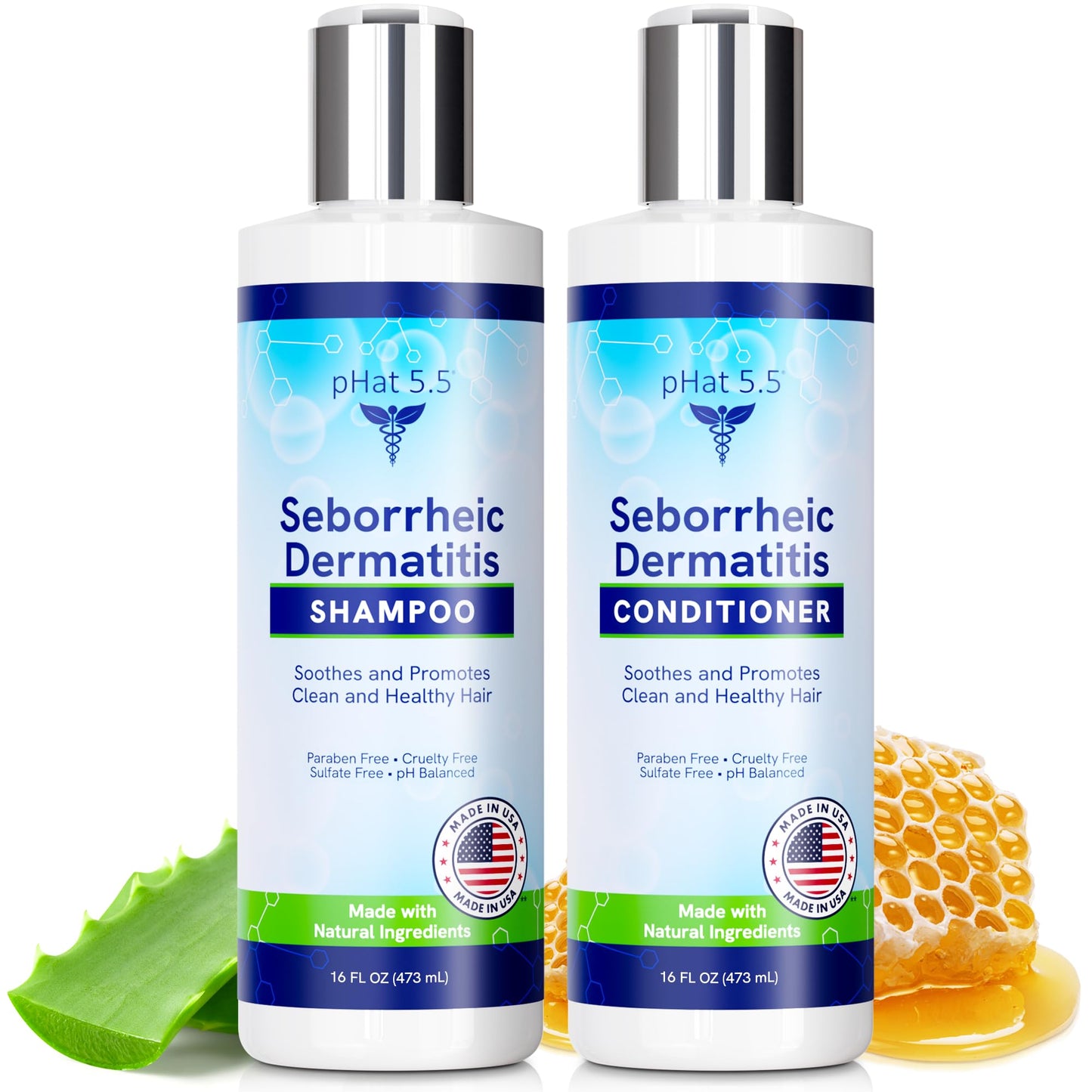 Sulfate-Free and Fragrance Free Shampoo and Conditioner Set, Safe for Seborrheic Dermatitis, To Soothe Dry and Itchy Scalp - Anti-Dandruff Shampoo