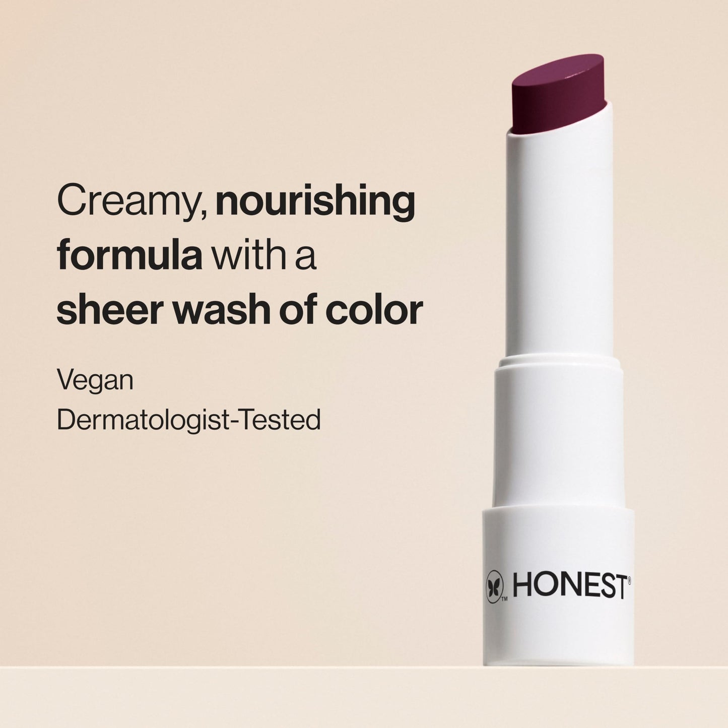 Honest Beauty Moisturizing Vegan Tinted Lip Balm, Antioxidant-Rich, Acai Extracts Avocado Oil, Paraben and Cruelty-Free, Plum Drop