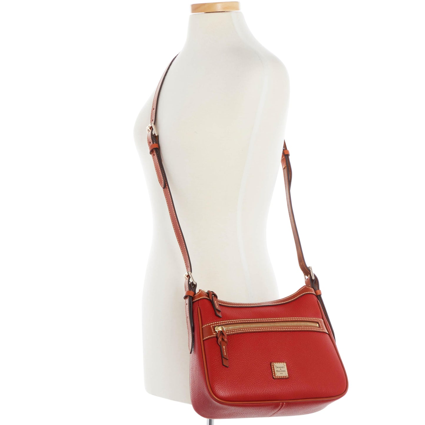 Dooney & Bourke Crossbody Bags for Women, Presley Pebble Grain Leather Crossbody Handbag with Adjustable Shoulder Strap - Red