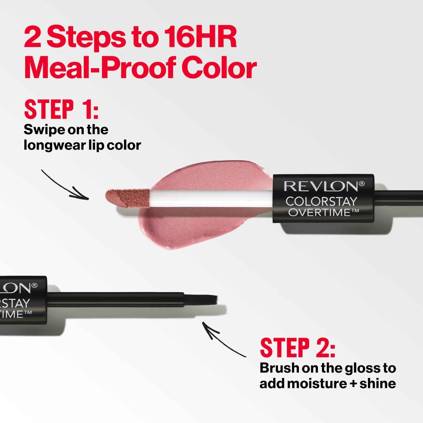 Revlon ColorStay Overtime Liquid Lip Color, Infinite Raspberry [005] 0.07 oz (Pack of 2)