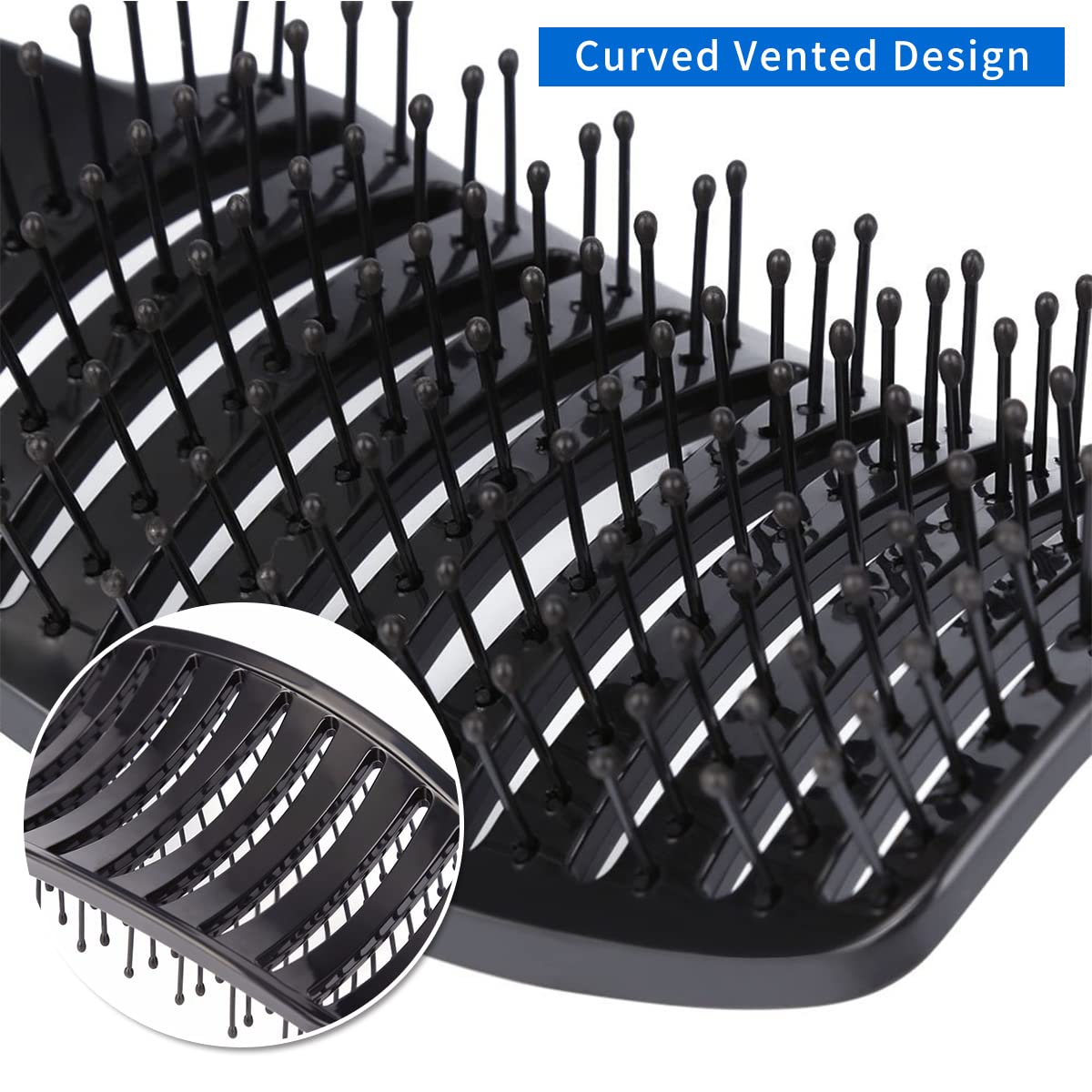 Vent Blow Dryer Hair Brush, Women Thick Long Curly Paddle Detangling Massage Brush, Fast Drying Straight Volume Comb, Curved Anti Static Styling Tool