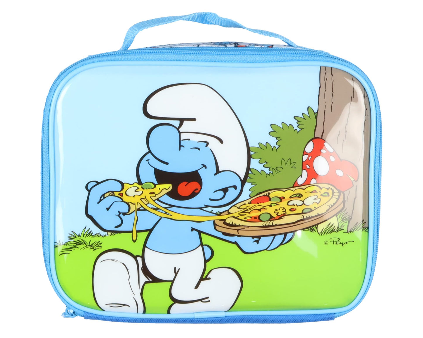 INTIMO The Smurfs Backpack 5-Piece Mega Set Travel Daypack Bag with Lunch Box Pencil Case Water Bottle and Stickers