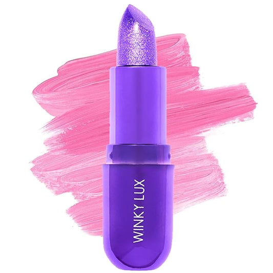 Winky Lux Amethyst Glimmer Balm - Nourishing pH Lip Balm with Color Changing Tint, Hydrating Ceramides Soften Lips, Coconut Scent
