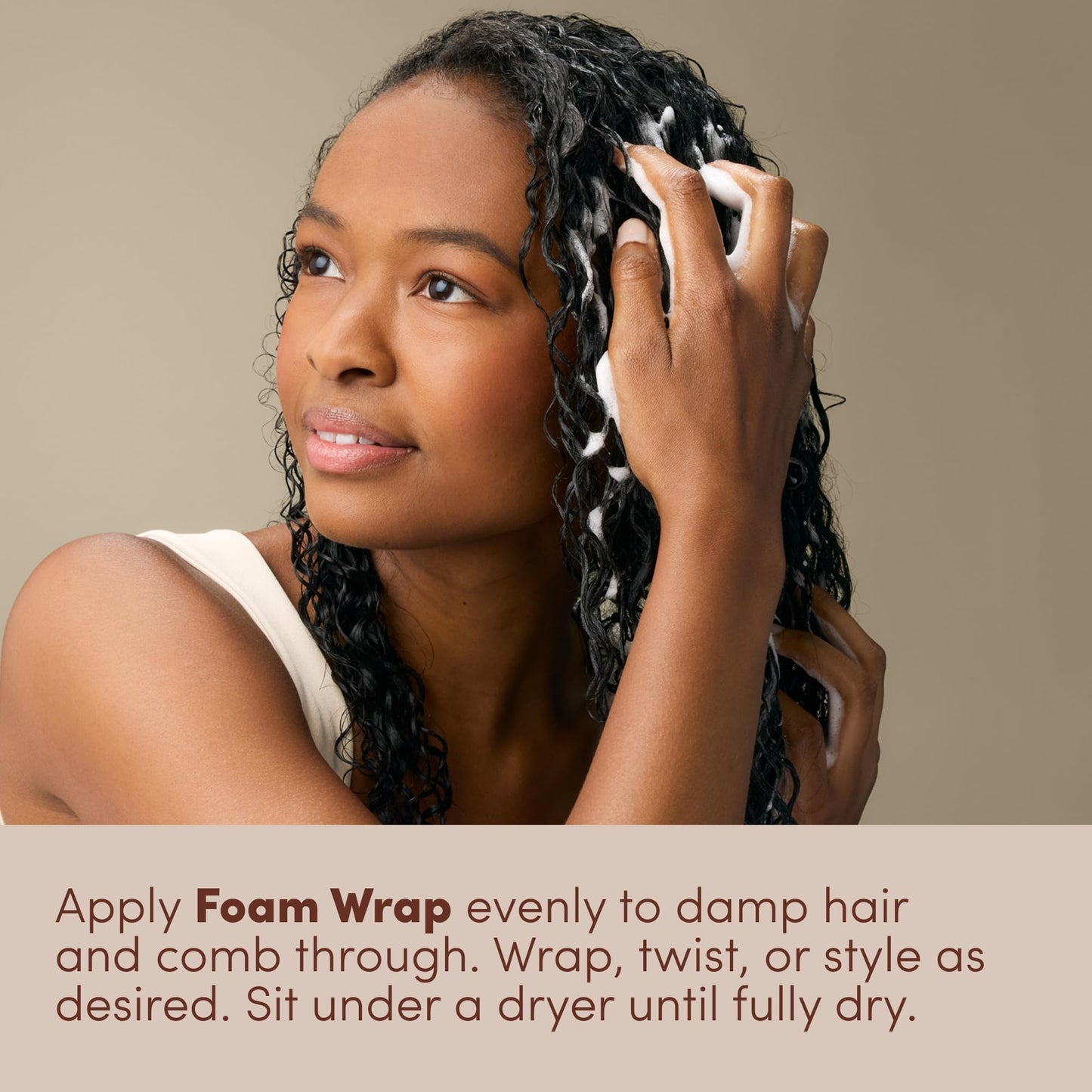 Mizani Foam Wrap Curly Hair Styling Foam - Anti Frizz Moisturizing Hair Mousse with Shea Butter, Smooth and Shine, Non-Greasy, Silicone-Free, Free