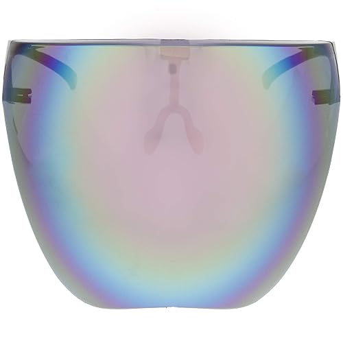 zeroUV - Protective Face Shield Full Cover Visor Glasses/Sunglasses (Anti-Fog/Blue Light Filter) (Black/Pink Mirror)