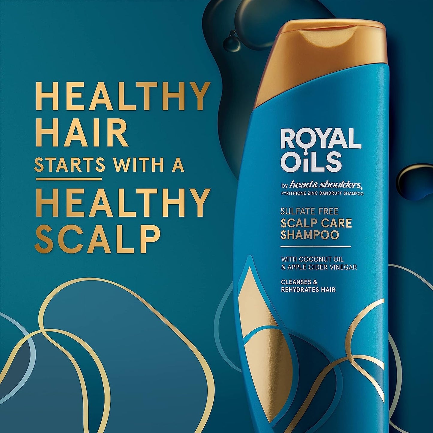 Head & Shoulders Anti-Dandruff Shampoo, Royal Oils Moisturizing Shampoo, 1% Pyrithione Zinc, Curly & Coily Hair, Coconut, Apple Cider Vinegar Beauty and Personal Care Head & Shoulders