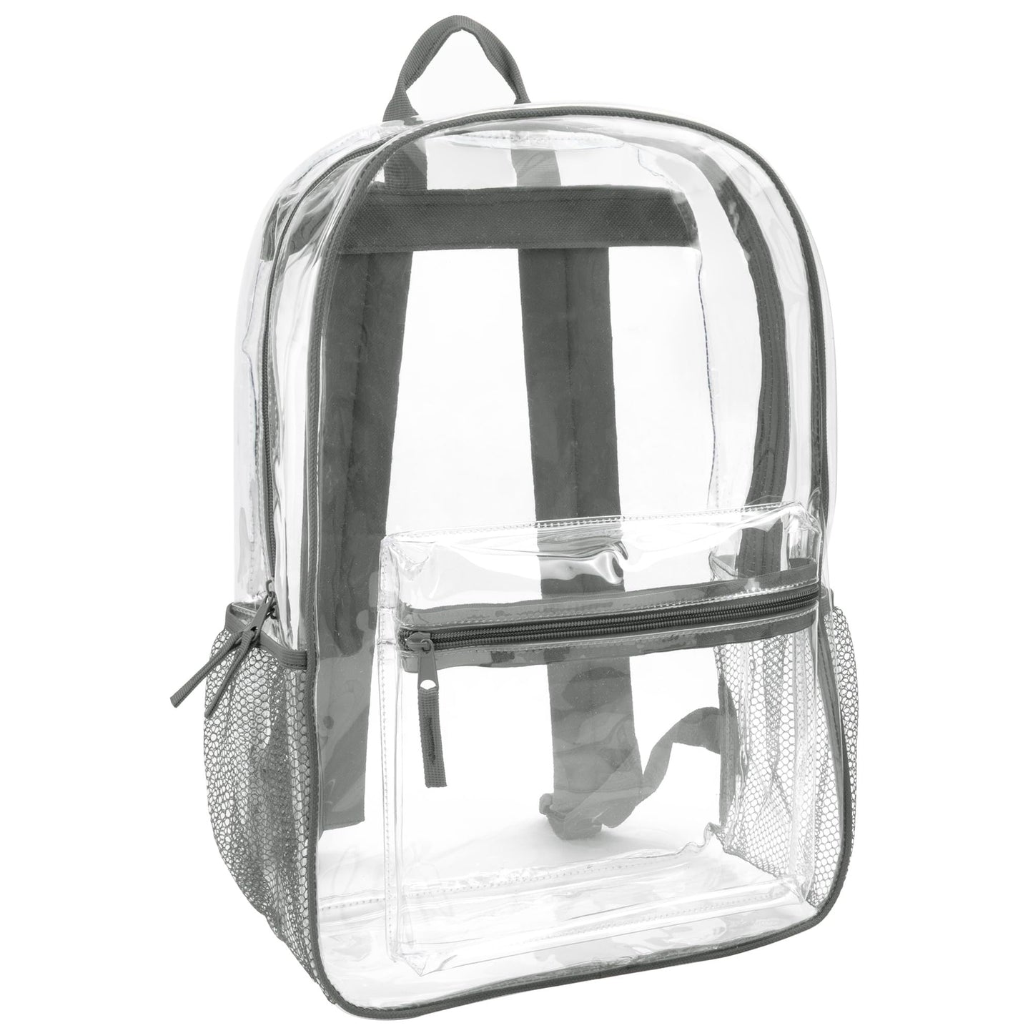Clear Backpack Heavy Duty Transparent Bookbag for Kids, Boys, Girls, School, Travel, Stadium Approved (Grey)