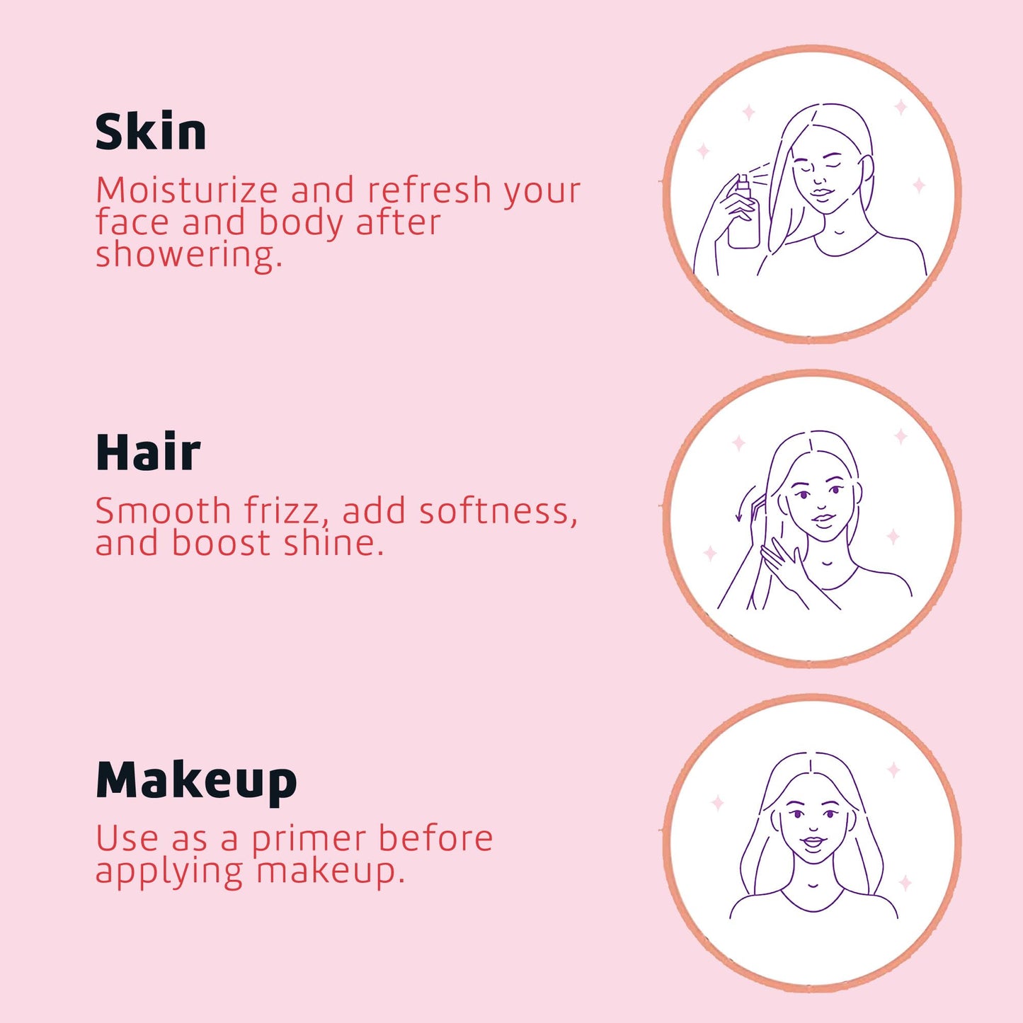 De La Cruz Rose Water and Glycerin for Face - Rosewater Facial Toner and Moisturizer for Skin and Hair Refill Bottle 16 fl oz. (473 mL) - 1 Bottle