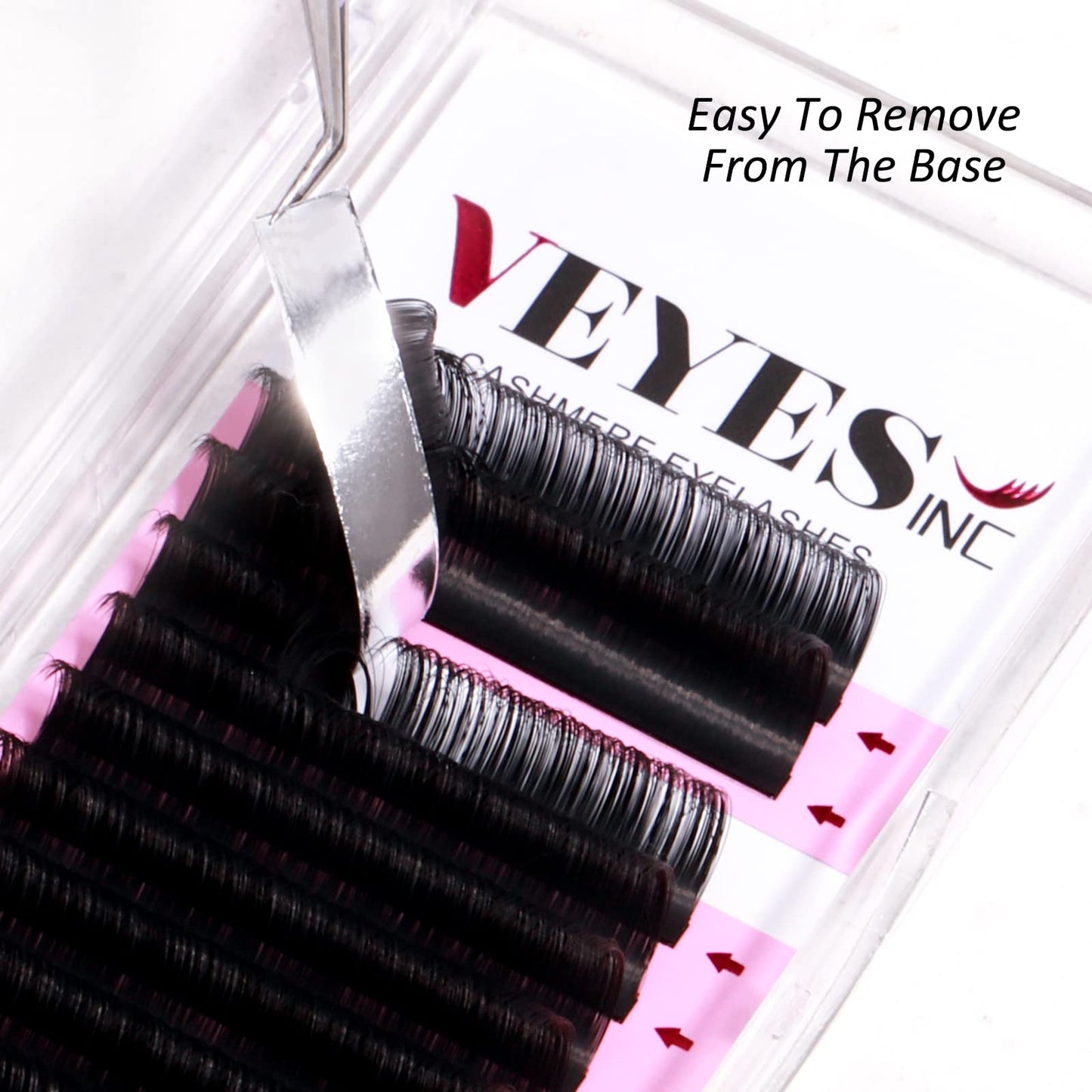 VEYES INC Cashmere Volume Lash Extensions C CC D DD LD L B J M Curl 0.03-0.20 thickness 5-25mm, Super Matte Black Individual Eyelashes Tray Beauty and Personal Care VEYES INC