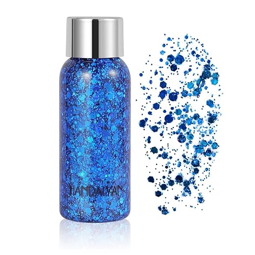 Mermaid Sequins Body Glitter Gel for Face,Shimmer Liquid Eyeshadow Holographic Glitter Body Gel Festival Glitter Cosmetic Face Skin Hair Nails Makeup