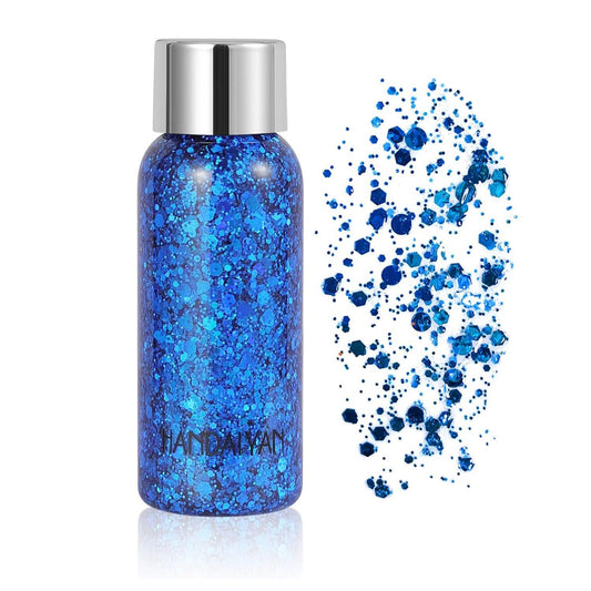 Mermaid Sequins Body Glitter Gel for Face,Shimmer Liquid Eyeshadow Holographic Glitter Body Gel Festival Glitter Cosmetic Face Skin Hair Nails Makeup