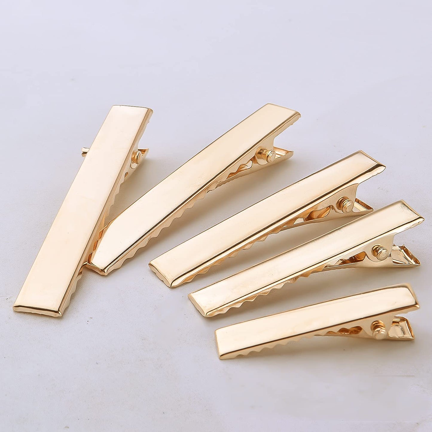Duck Bill Hair Clips, 120pcs Gold Alligator Bow Clips Metal Single Prong Hair Curl Clips Flat Alligator Clips for Hair Styling Accessories or DIY