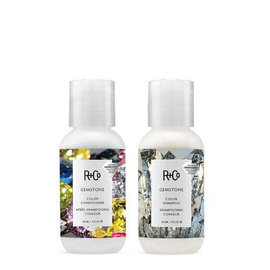 R+Co Gemstone Color Protection Shampoo + Conditioner Travel Set| Protects Color, Repairs & Nourishes | Vegan + Cruelty Free | 2oz (Pack of 2)