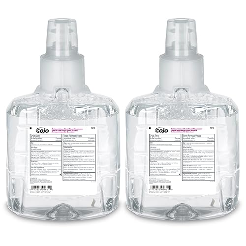 GOJO Antibacterial Foam Handwash, Plum Fragrance, 1200 mL Foam Hand Soap Refill LTX-12 Touch-Free Dispenser (Pack of 2) - 1912-02