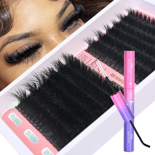 Lash Clusters Kit 260D Mega Volume DIY Eyelash Extensions With Bond And Seal 180pcs Soft Cluster Lashes For Natural And Dramatic Look 12-18mm Lengths Beauty and Personal Care HK HIKLASY Default Title
