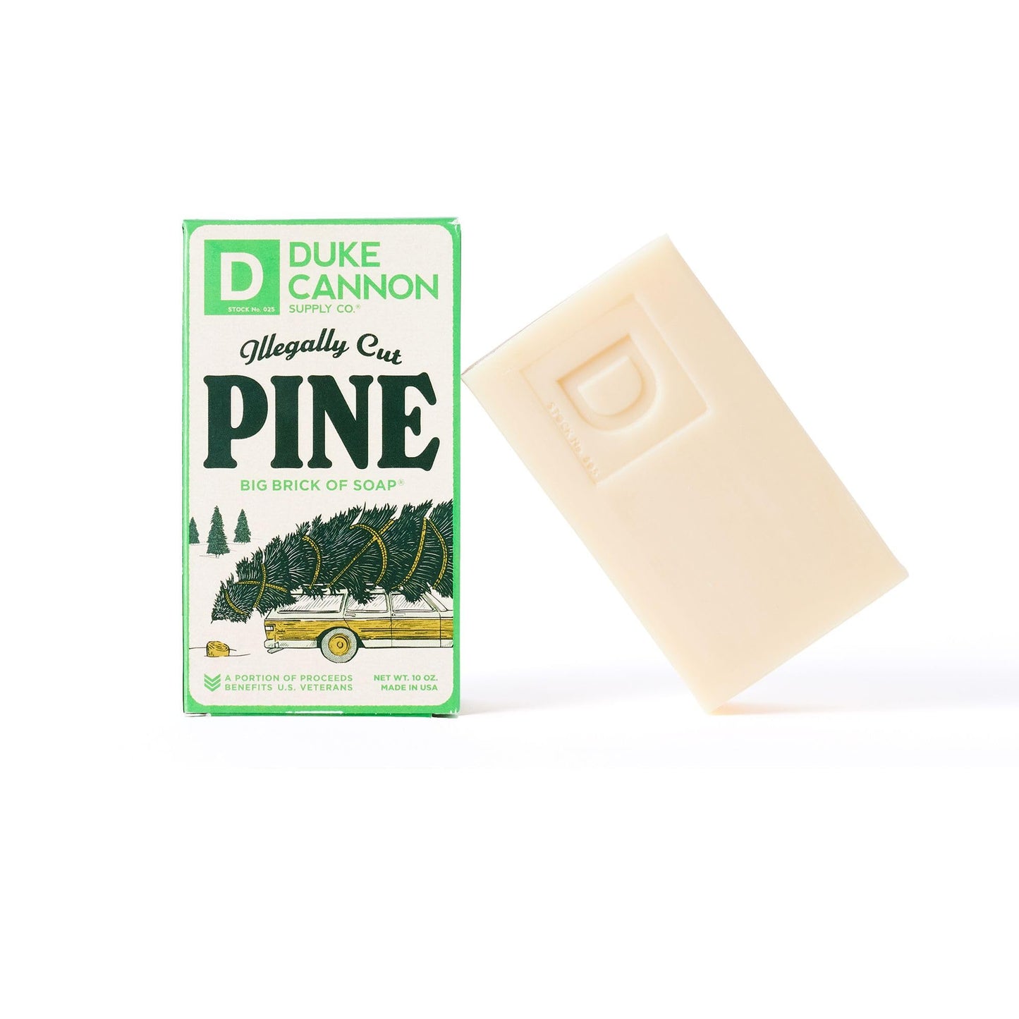 Duke Cannon Supply Co. Big Brick of Soap Bar for Men Holiday Edition - Illegally Cut Pine (Fresh Cut Pine Scent), 10 oz. (1 Pack)