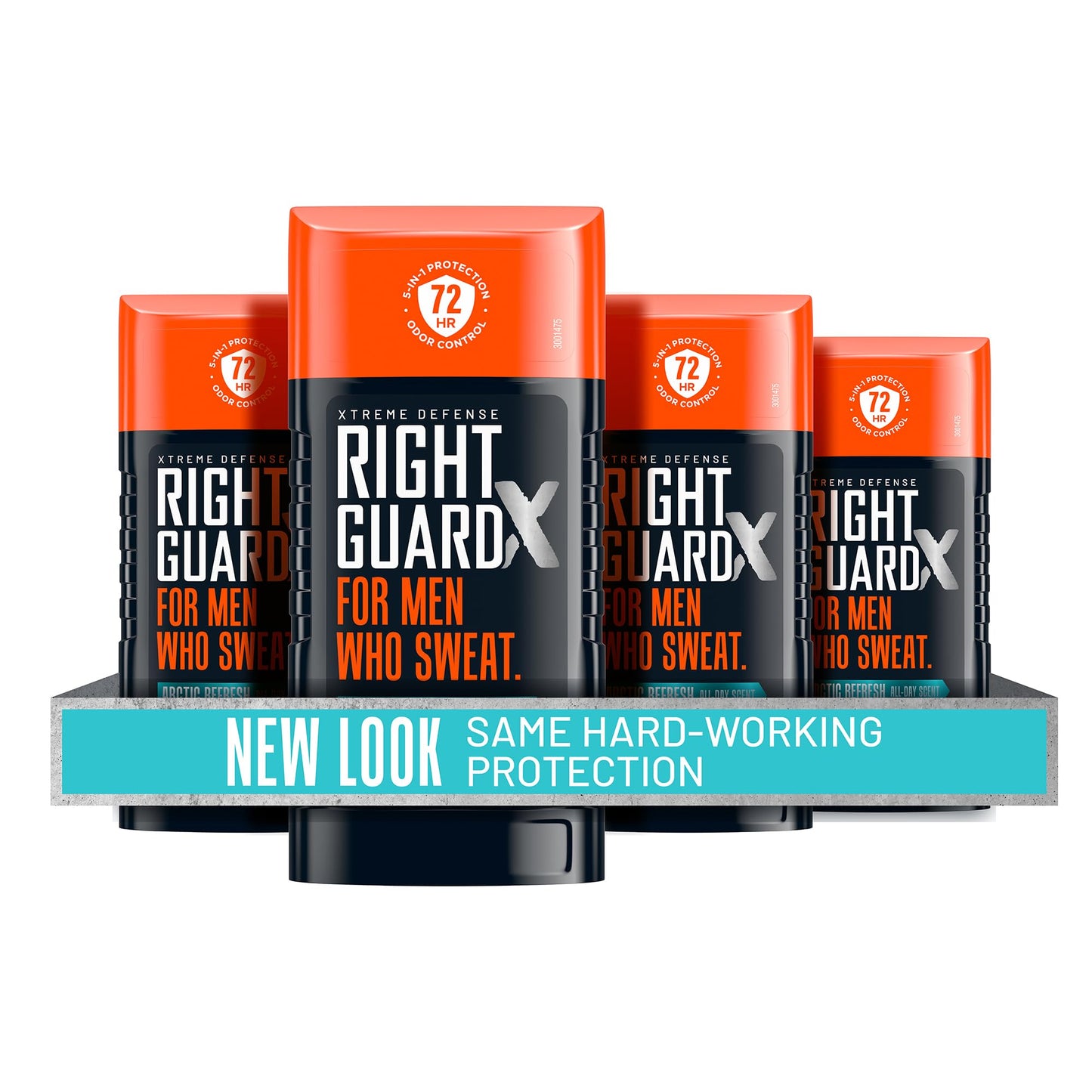 Right Guard Xtreme Defense Invisible Solid, Antiperspirant Deodorant, Arctic Refresh Scent - 5-in-1 Deodorant for Men, 72-Hour Odor Control, 2.6 oz (4 Pack)