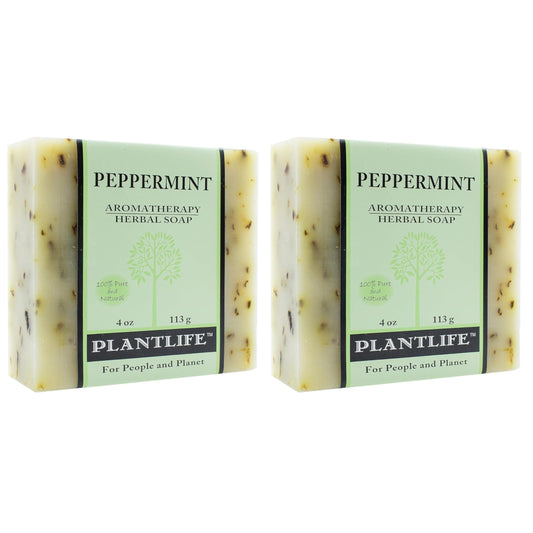 Plantlife Peppermint Bar Soap Pack of 2 - Moisturizing and Soothing Soap for Your Skin - Hand Crafted Using Plant-Based Ingredients - Made in Beauty & Personal Care Plantlife