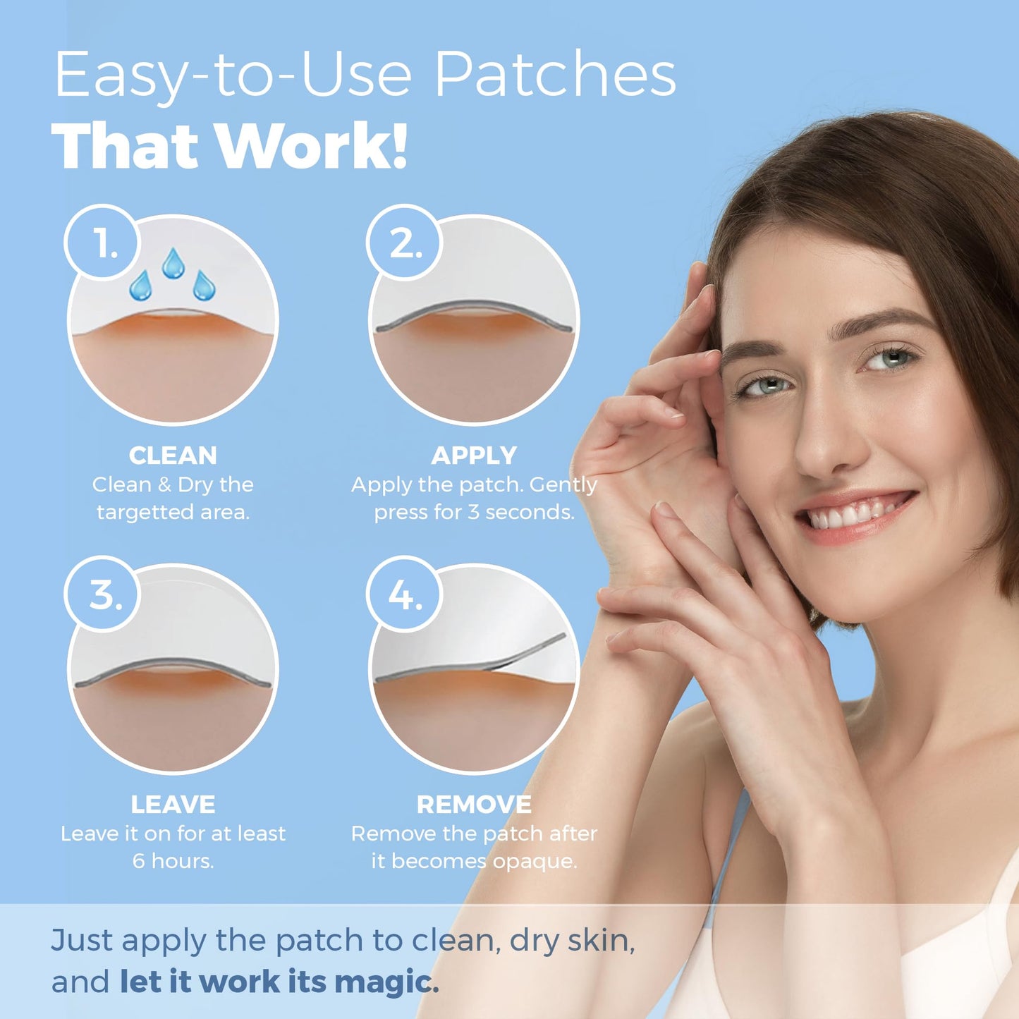 Acne Patches for Face - Hydrocolloid Bandages (108 Count) Pimple Patches for Face in 2 Universal Sizes, Acne Spot Treatment Care for Face & Skin Spot