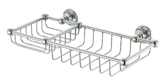 LARGE SOAP & SPONGE BASKET, Satin Nickel Beauty and Personal Care Barber Wilson