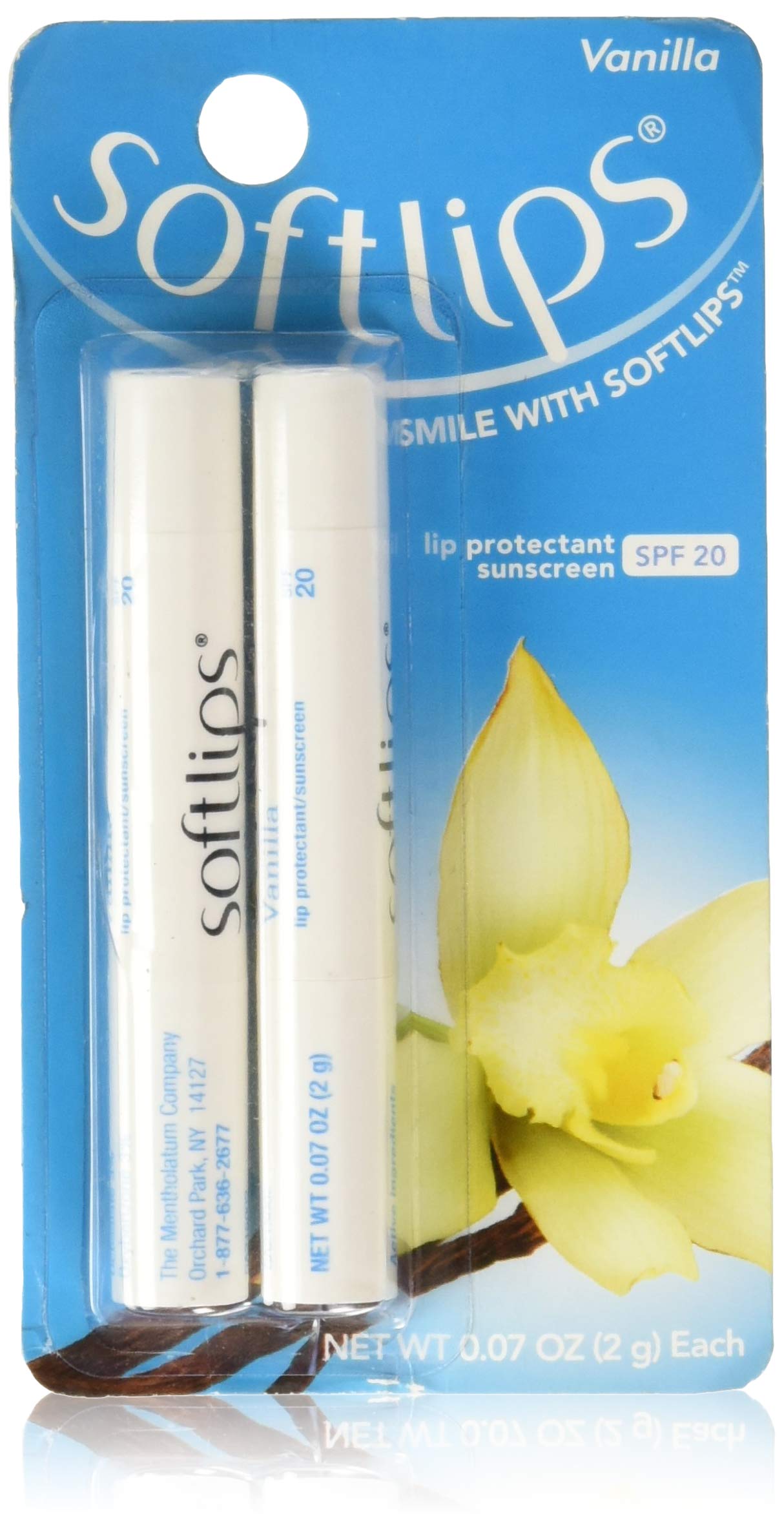SoftLips Lip Protectant SPF 20 Vanilla Twin Pack, 2-Pack Beauty and Personal Care SoftLips