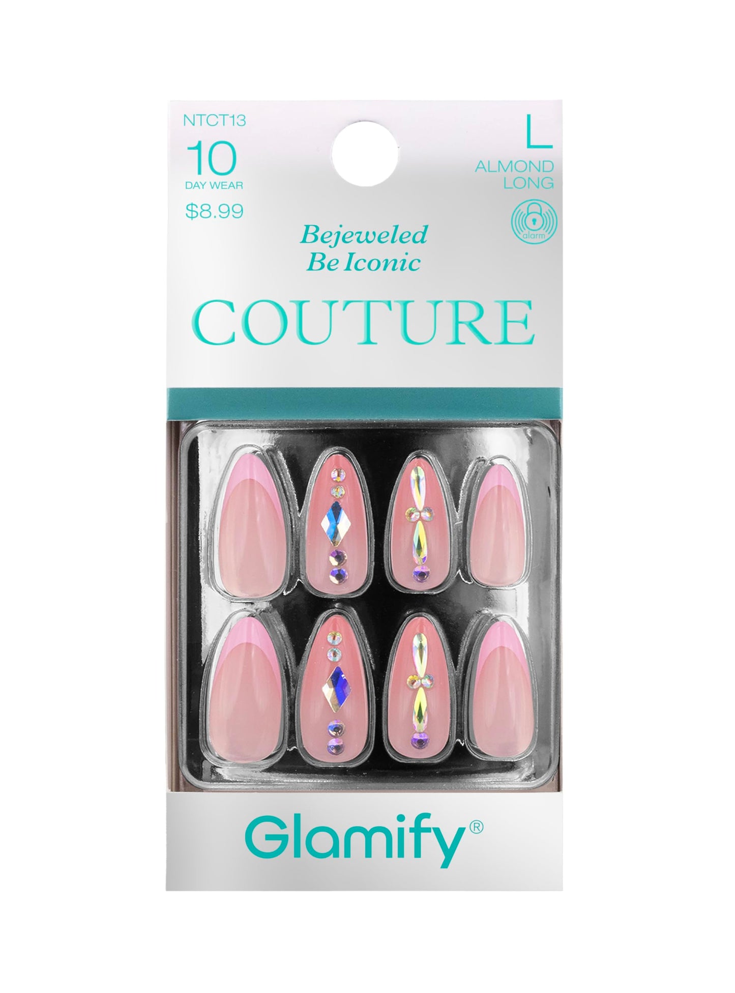 Glamify by Absolute New York Couture Press On Nails - Luxury Rhinestone & Charm Fake Nails, Glossy Reusable Salon Style Acrylic Nails Kit with Glue Beauty & Personal Care Absolute New York