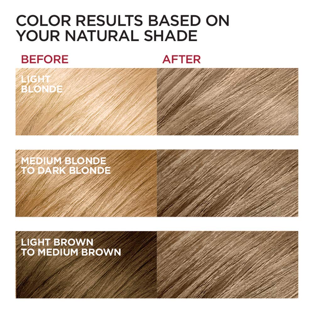 L'Oreal Paris Excellence Crème Permanent Hair Dye, Triple Care Hair Color with Pro-Keratine Complex for 100% Gray Hair Coverage, 7.5A Medium Ash