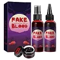 AOYEBO Fake Blood Makeup Kit - 60ml Spray & 40ml Coagulated Blood, Washable Realistic SFX Makeup for Halloween Zombie Vampire Cosplay (Natural