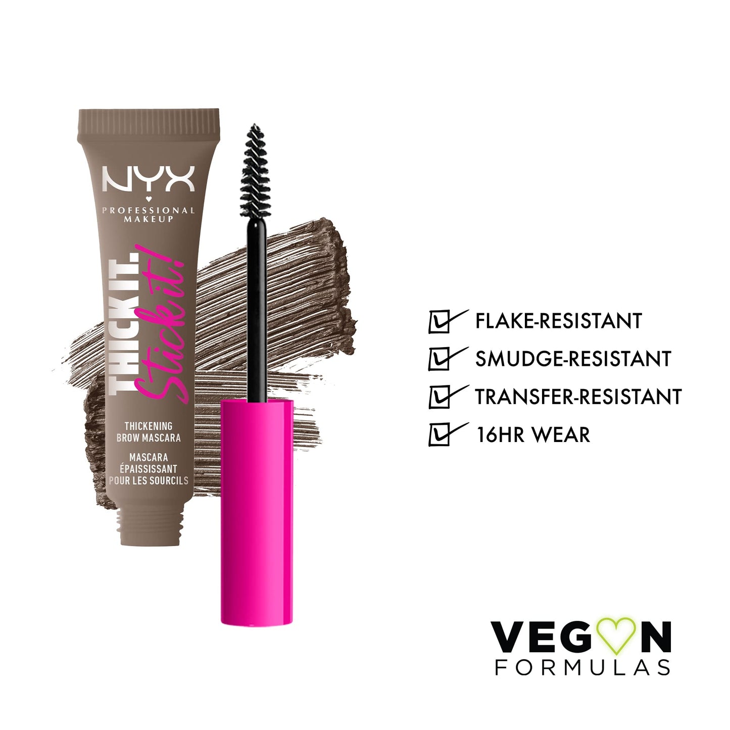 NYX PROFESSIONAL MAKEUP Thick It Stick It Thickening Brow Mascara, Eyebrow Gel - Taupe Beauty and Personal Care NYX PROFESSIONAL MAKEUP