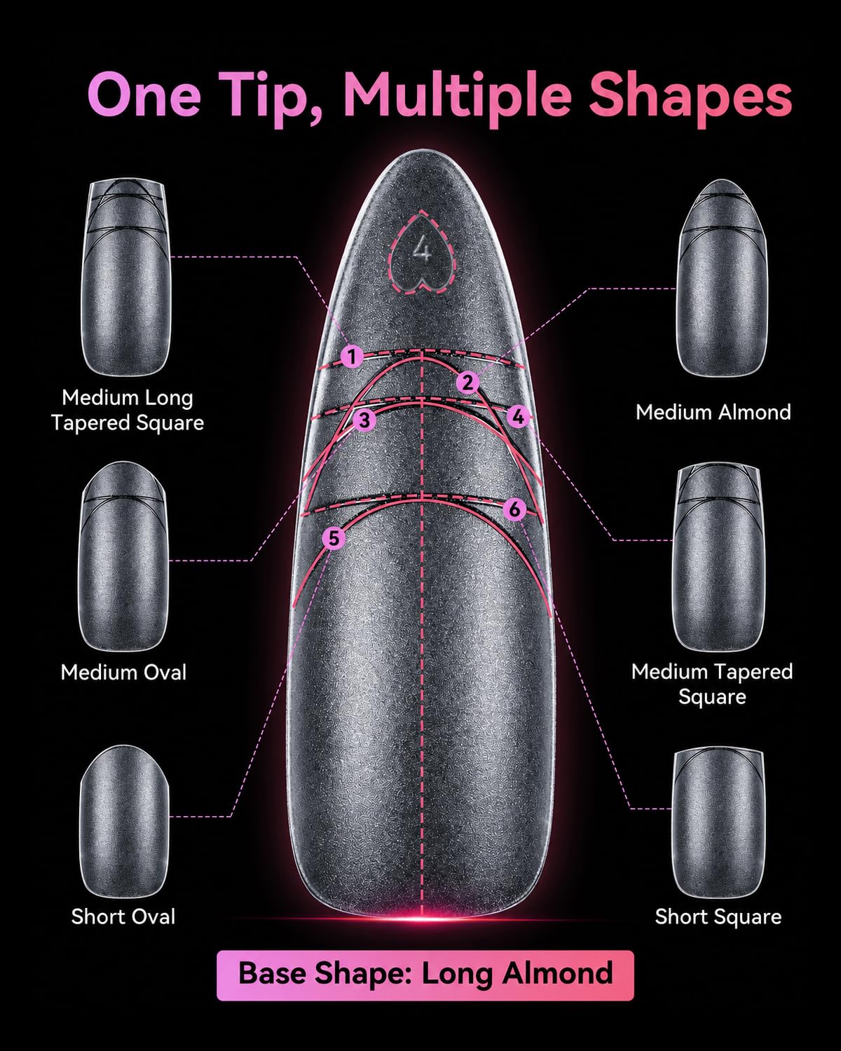 Makartt Long Almond Nail Tips: with Scales for Convenient Shape, Matte, 240 PCS, 15 Sizes, Fake Nails Stiletto - Full Cover Acrylic Press On Nail Beauty and Personal Care Makartt