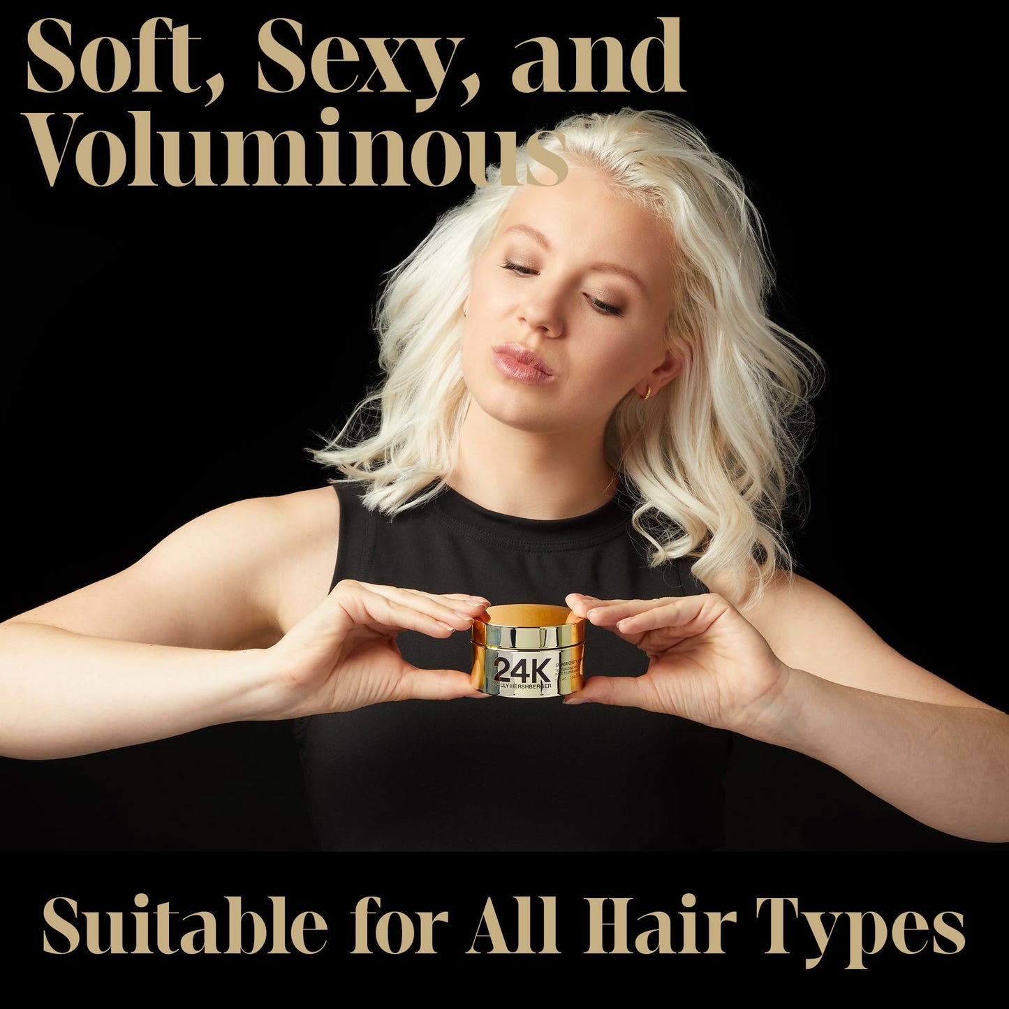 SALLY HERSHBERGER 24K Hair Texturizing Paste for Men & Women - Premium High Shine Pomade - All Day Hold - Hydrating and Volumizing - for Styling
