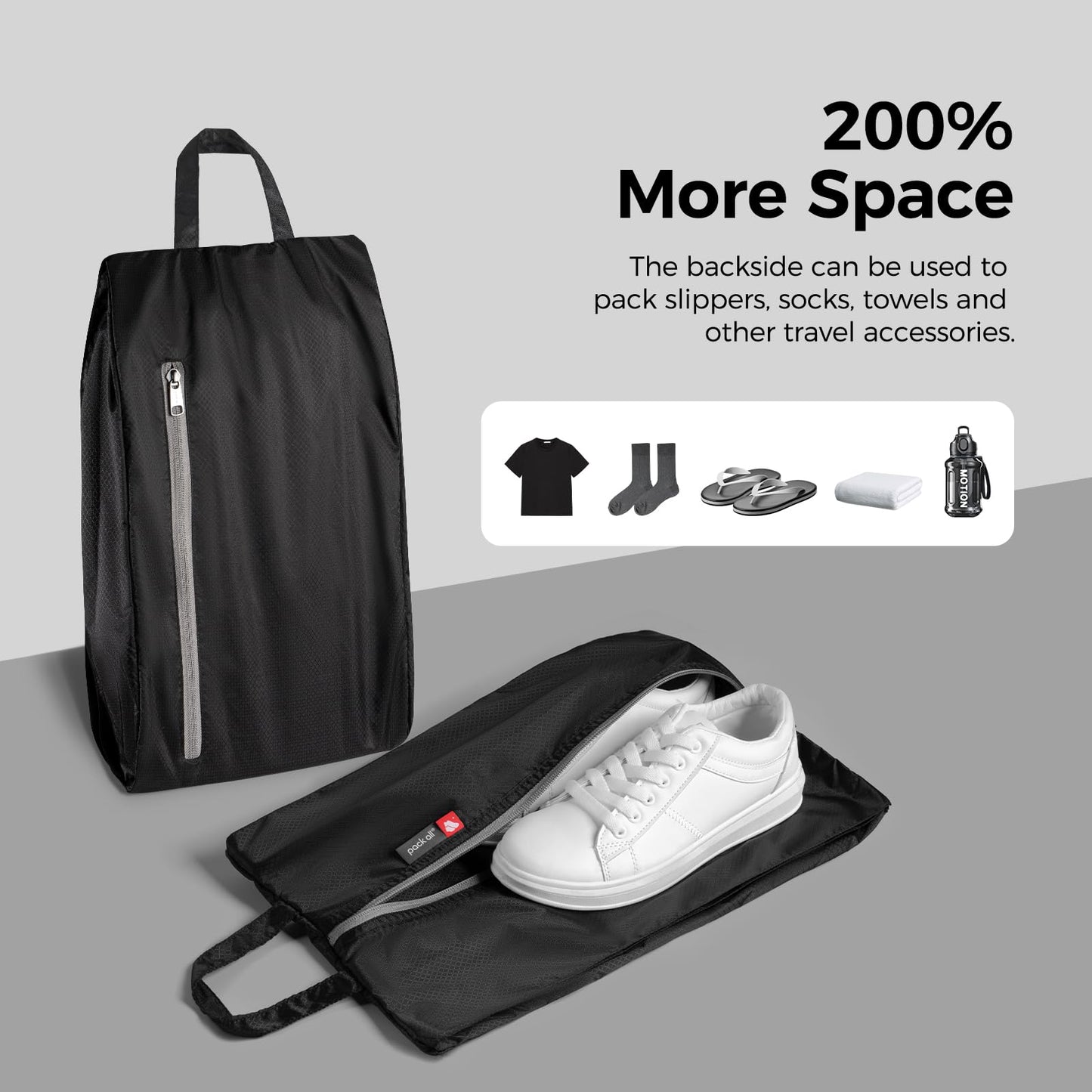 Foldable Plus-Size Shoe Bag for Travel – Water-Resistant, Ultralight, Odor-Resistant Gym & Soccer Cleats Bag with Dual Pockets