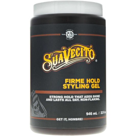 Suavecito Firme (Strong) Hold Styling Hair Gel 32 oz Tub - Original Scent, High Shine - Alcohol Free - Won't Dry or Flake, Lasts All Day, Works On All