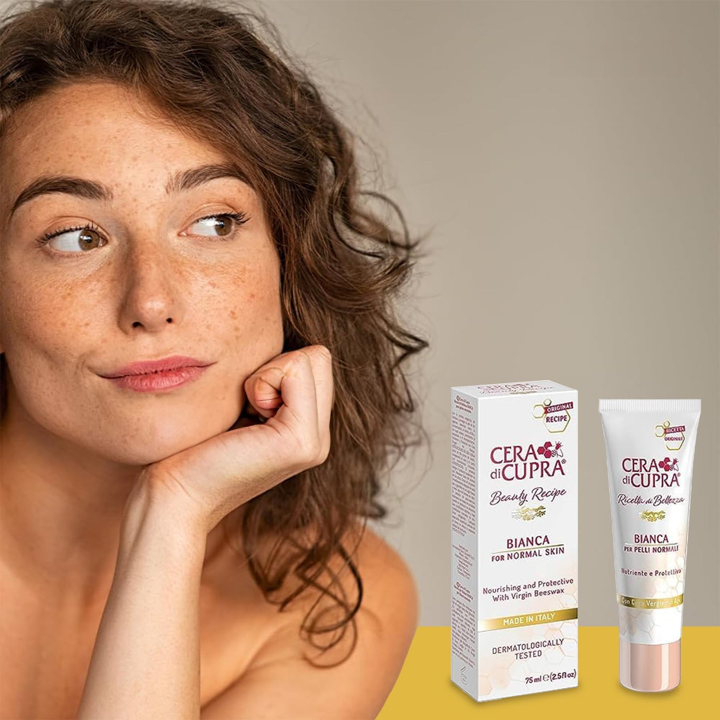 CERA DI CUPRA Bianca Face Cream Moisturizer for Normal and Oily Skin - Nourishing and Protective Formula with Virgin Beeswax (2.5 Fl Oz / 75 ml)
