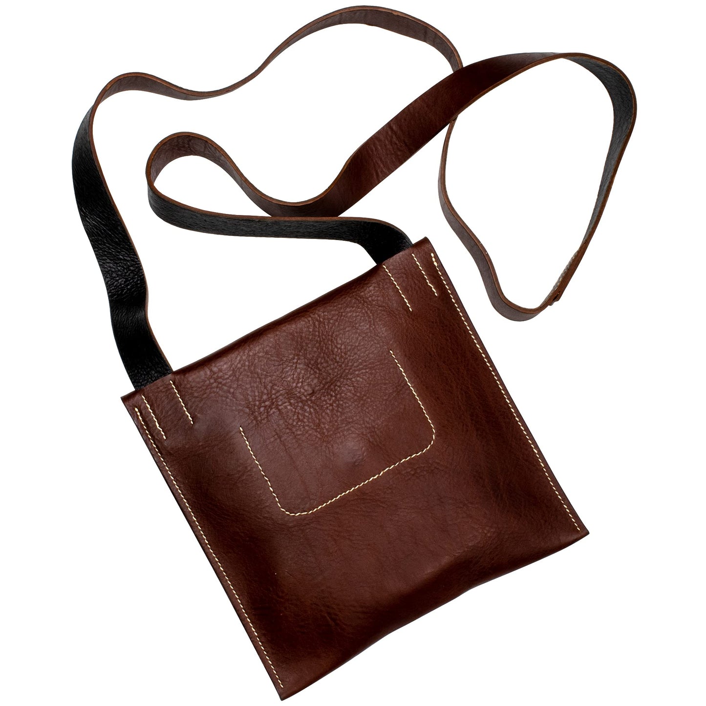 Life-Changing Leather Simple Crossbody Handbag Small Women Men Festival Bag Ethical Eco-Friendly Handmade Purse 100% Genuine (Cafe)