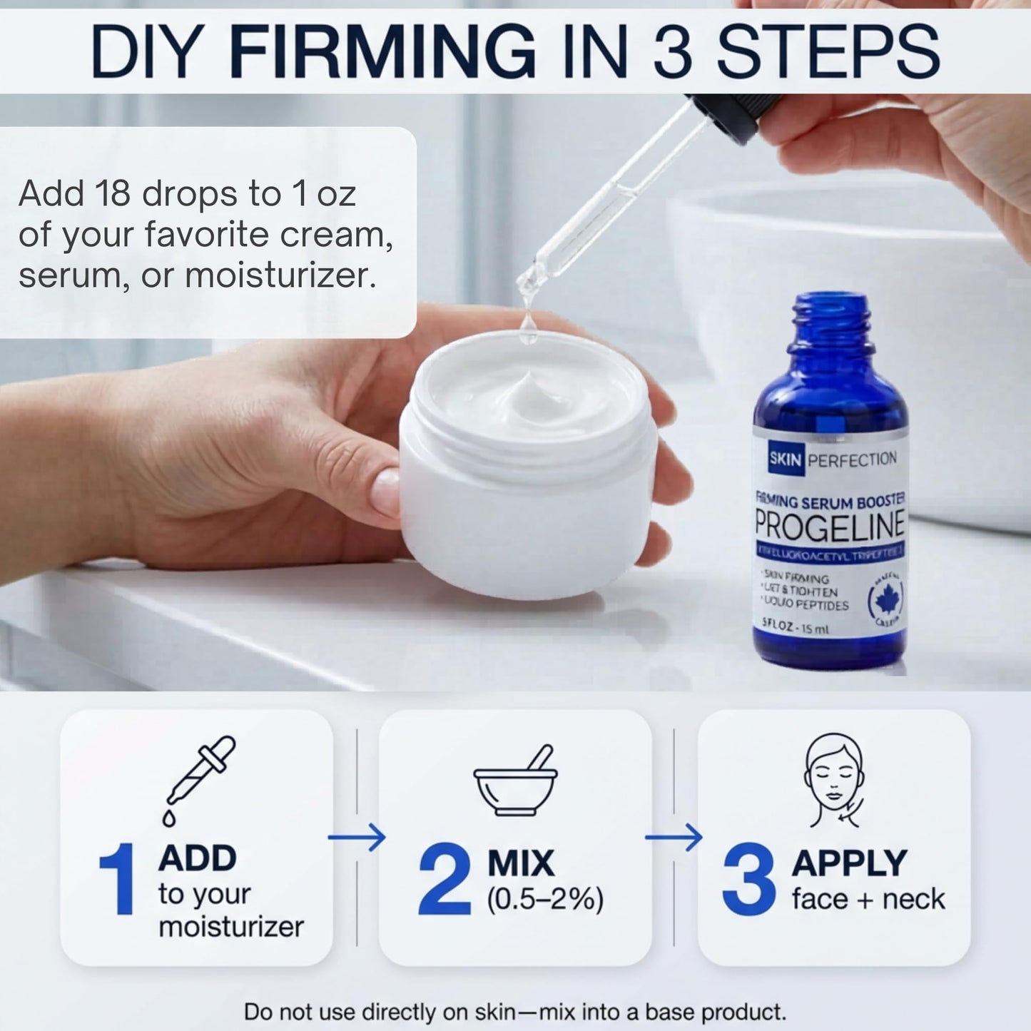 Skin Perfection Firming Serum Booster with Progeline Peptide Repair Serum Neck and Face Progeline Cream Upgrade Trifluoroacetyl Tripeptide-2