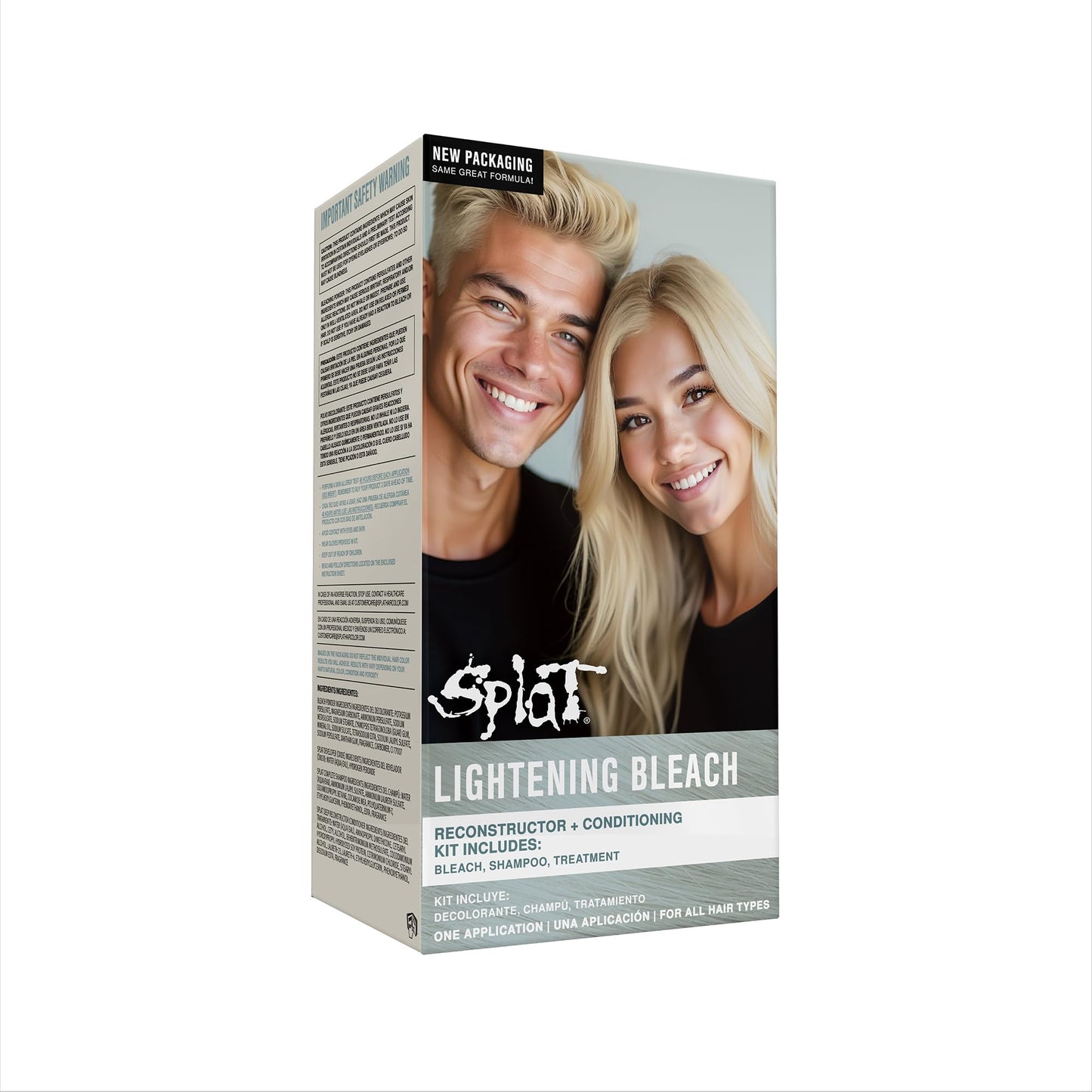 Splat Lightening Bleach Kit, 1 Application, Includes Oxide, Lightening Bleach Powder, Complete Shampoo & Deep Reconstructor Conditioner, Hair Bleach