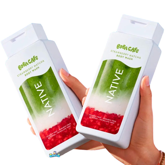 Native Body Wash, Limited Edition Strawberry Matcha, Sulfate Free Body Wash for Women & Men, Boba Café, 18 fl ozz - Of 02