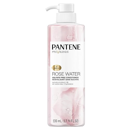 Pantene Sulfate Free Conditioner, Paraben and Dye Free, Pro-V Blends Soothing Rose Water, 17.9 fl oz