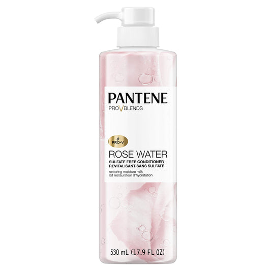 Pantene Sulfate Free Conditioner, Paraben and Dye Free, Pro-V Blends Soothing Rose Water, 17.9 fl oz