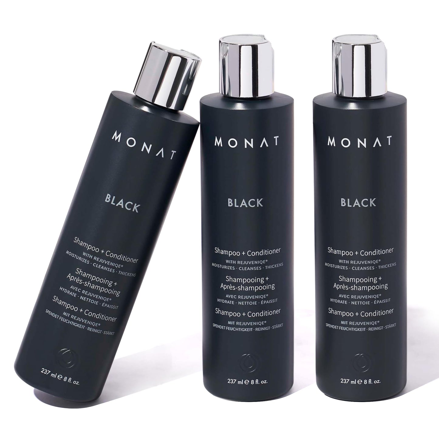 MONAT Black Shampoo + Conditioner - 3-Month Supply - A 2-in-1 Formula for Optimal Hair Care in One Step - Cleanses, Conditions, and Promotes Stronger