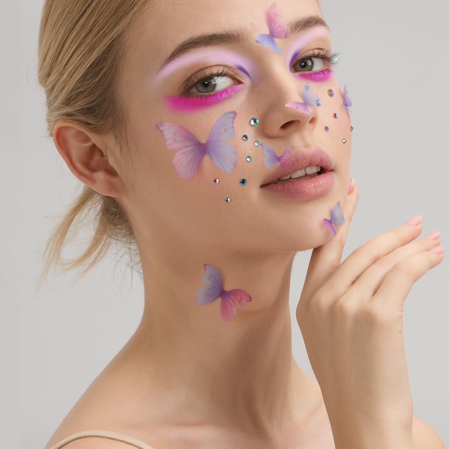 Teenitor Self Adhesive Gems Face Gems for Makeup, Self Adhesive Festival Jewels, Hair Gems, 4 Sheets Face, Eye, Makeup, Body Rhinestone Stickers Beauty and Personal Care Teenitor