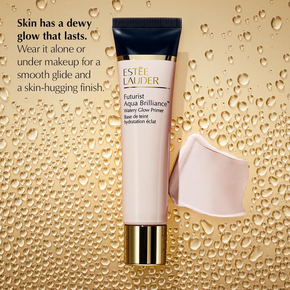 Estée Lauder Futurist Aqua Brilliance™ Watery Glow Makeup Primer with Hylauronic Acid for Triple Moisture, Travel Size, 0.5 Ounce