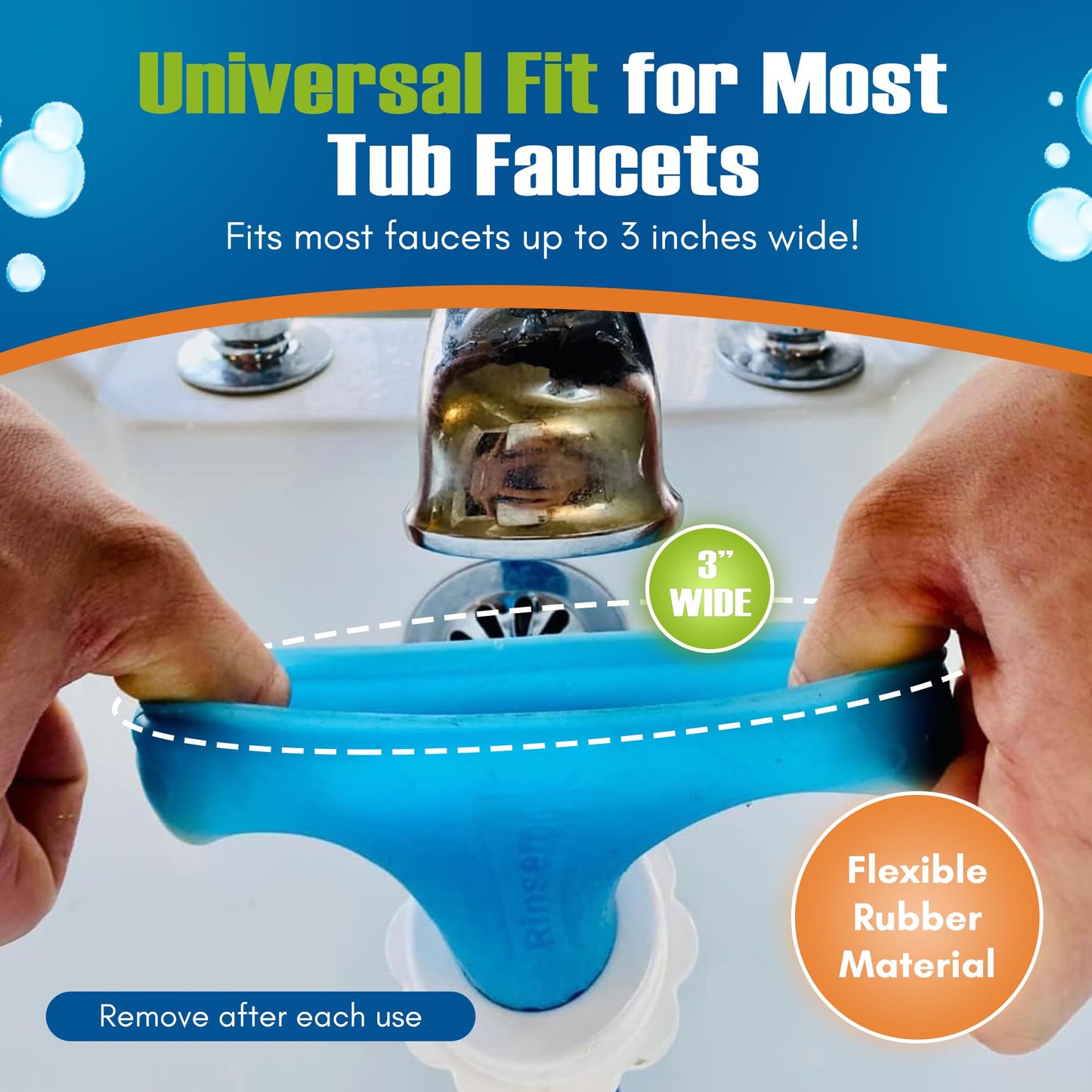 Rinseroo Slip-On Bathtub Faucet Sprayer Attachment – Ultra-Flex Dog Shower Adapter with Portable Pet Showerhead, 5-Foot Hose, No Installation, Fast & Easy Washing