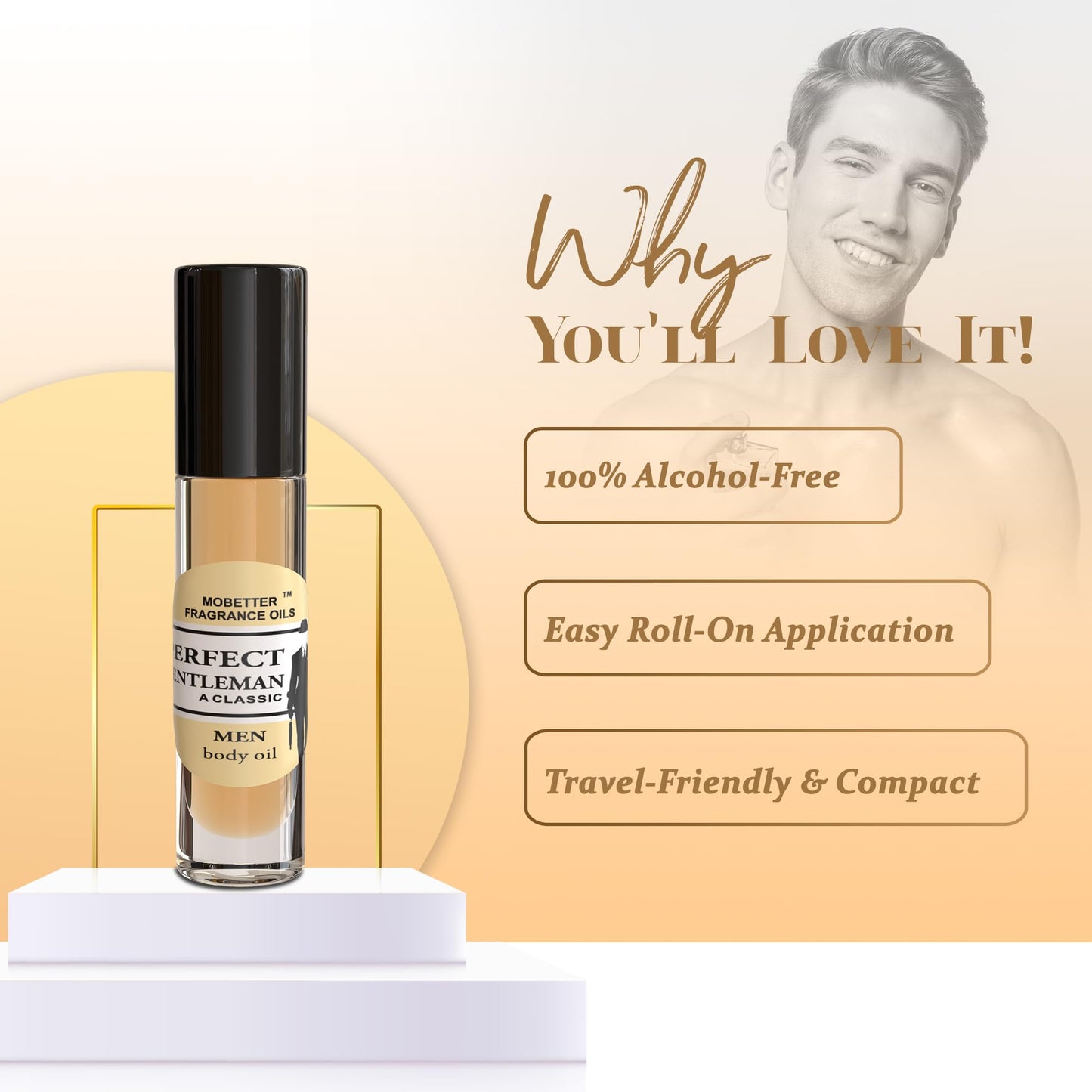 MOBETTER FRAGRANCE OILS Perfect Gentleman A Classic Men Cologne Body Oil 1/3 oz roll on Glass Bottle