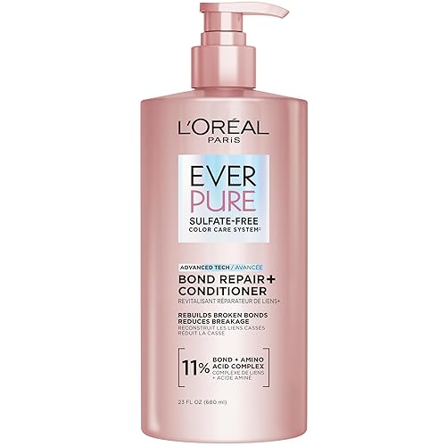 L'Oreal Paris Sulfate Free Bond Repair+ Conditioner, Hair Conditioner with Bond + Amino Acid Complex, Strengthens and Repairs Damaged or Color Treated