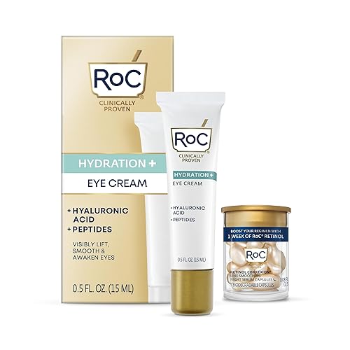 RoC Multi Correxion Hyaluronic Acid Anti Aging Under Eye Cream for Puffiness & Dark Circles (.5 OZ) + RoC Retinol Capsules (7 CT), Skin Care Routine