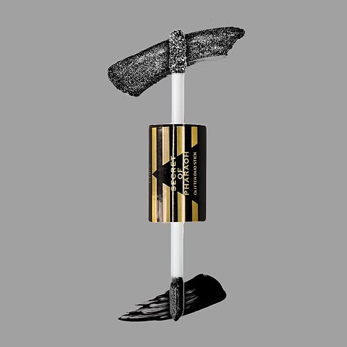 EBIN NEW YORK Secret of Pharaoh Glitter Duo Stick Black Goddess | Dual-Ended Primer & Glitter Face Makeup Stick | Creamy Long-Lasting Shimmer Finish |